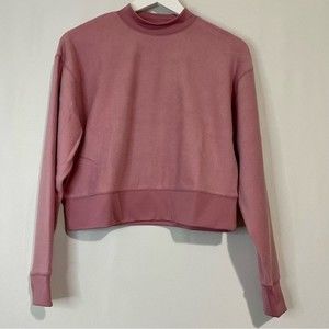 Abound Women’s Crop Fleece Pullover Pink Bloom Size Small NWT